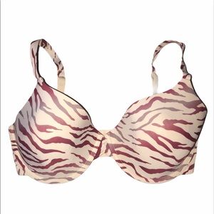 Gilligan & O’Malley Tan maroon zebra bra 36DD